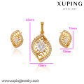 64084-xuping fashion 24k dubai plaqué or bijoux diamant bijoux ensemble pour les femmes